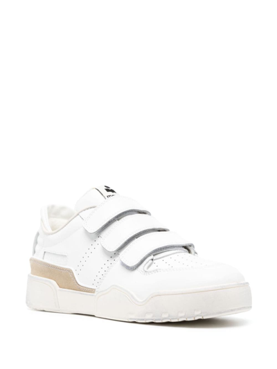 Shop Isabel Marant Logo-patch Touch-strap Sneakers In 白色