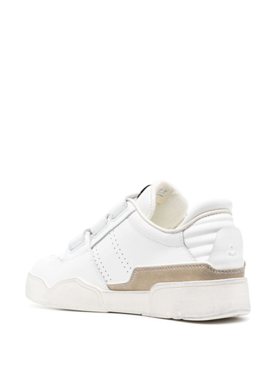 Shop Isabel Marant Logo-patch Touch-strap Sneakers In 白色