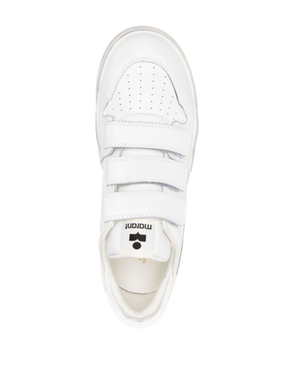 Shop Isabel Marant Logo-patch Touch-strap Sneakers In 白色
