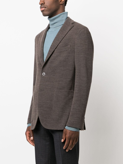 Boglioli Knitted Single-breasted Blazer In 褐色