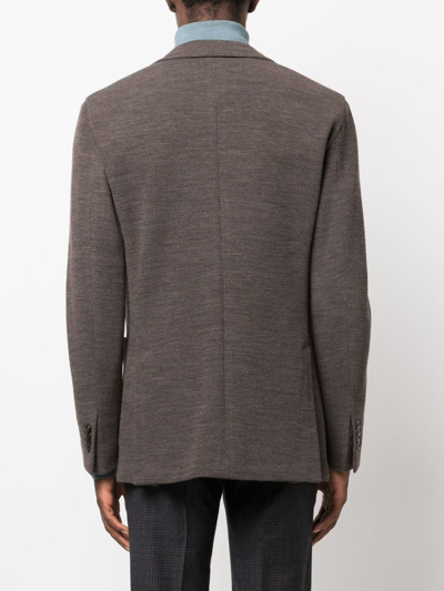 Boglioli Knitted Single-breasted Blazer In 褐色