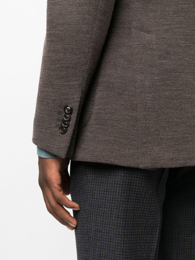 Boglioli Knitted Single-breasted Blazer In 褐色