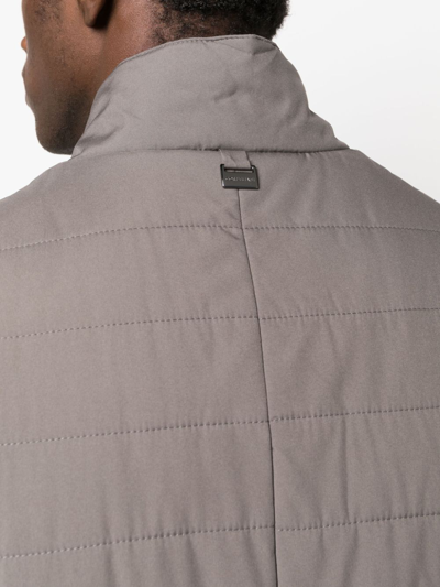 Shop Corneliani Quilted Button-up Gilet In 灰色