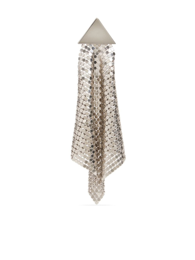 Rabanne Flow Pixel Mesh Drop Earring In Silver