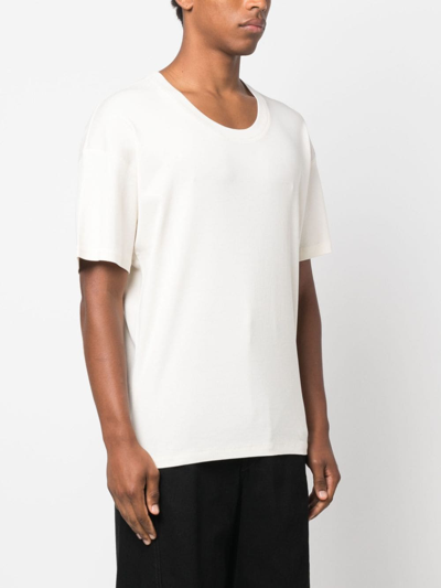 Shop Lemaire Drop-shoulder Cotton T-shirt In 中性色