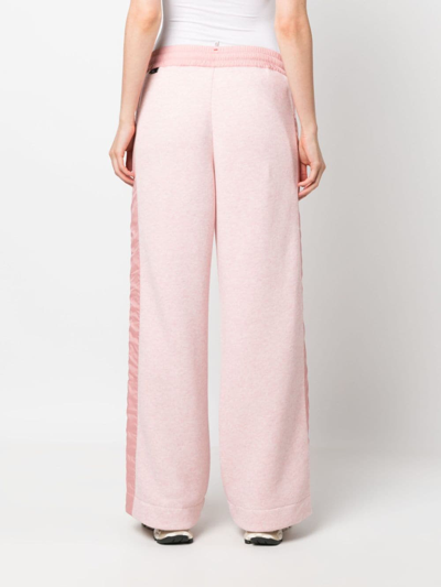 Shop Moncler Straight-leg Cotton Track Pants In Pink