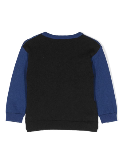 Shop Moschino Teddy Bear Intarsia-knit Jumper In 蓝色