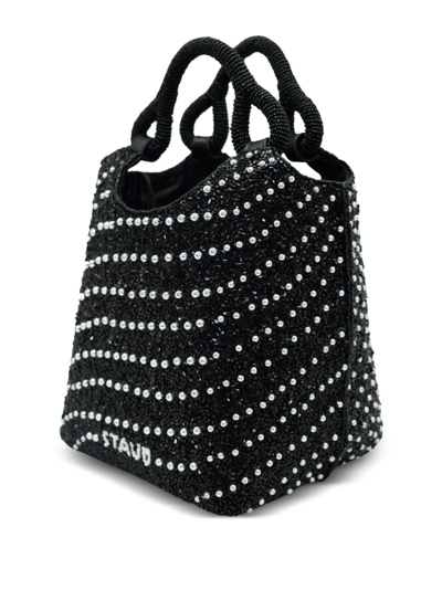 Shop Staud Cote Bead Embellished Tote Bag In 黑色