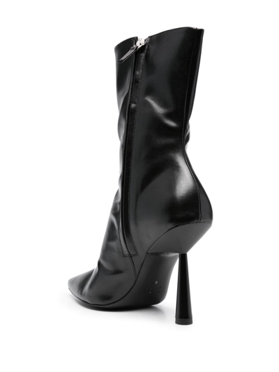 Shop Gia Borghini Rosie 110mm Leather Ankle Boots In 黑色