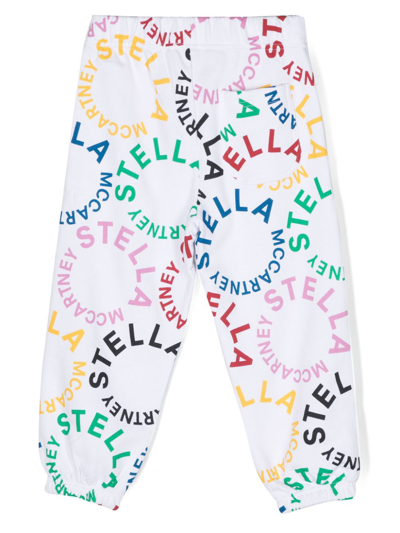 Shop Stella Mccartney Circular Logo-print Cotton Track Pants In 白色
