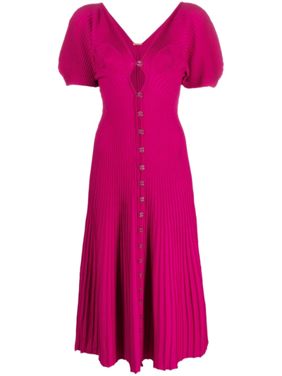 Shop Cult Gaia Halsey Short-sleeve Dress In 粉色