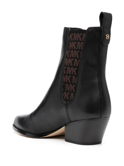 Shop Michael Michael Kors Kinlee 50mm Leather Ankle Boots In 黑色