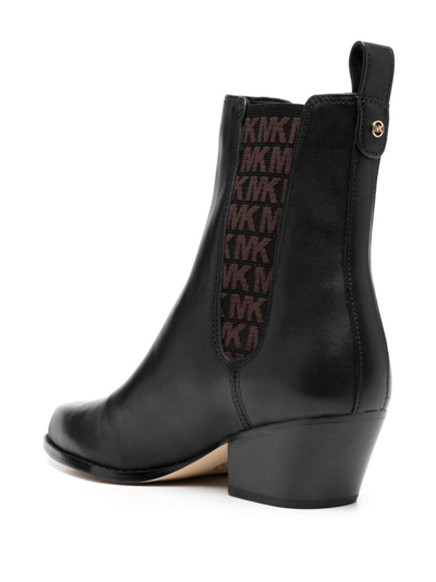 Michael Michael Kors Woman Ankle Boots Black Size 8 Cow Leather In 黑色