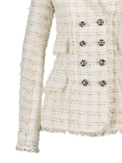 Shop Giambattista Valli Bouclé Double-breasted Blazer In 中性色