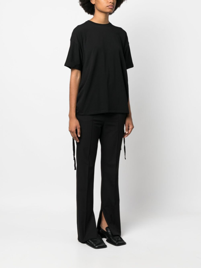 Shop Proenza Schouler White Label Side-tie Ruched Jersey T-shirt In 黑色