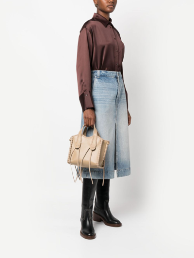 Shop Chloé Small Mony Tote Bag In Brown