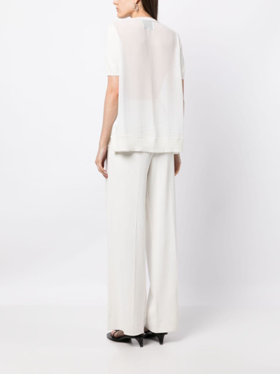 3.1 Phillip Lim Semi-sheer Panelled Knitted Top In 白色