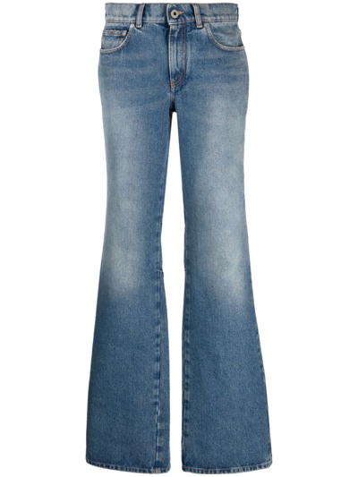 Off-white Low-rise Flared Jeans In Blue