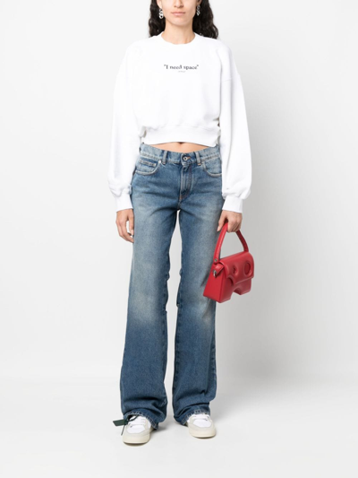 Off-white Low-rise Flared Jeans In Blue