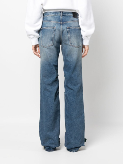 Shop Off-white Low-rise Flared Jeans In Blue