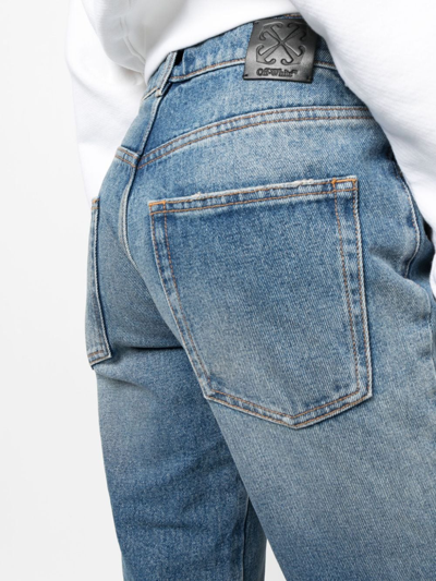 Off-white Low-rise Flared Jeans In Blue
