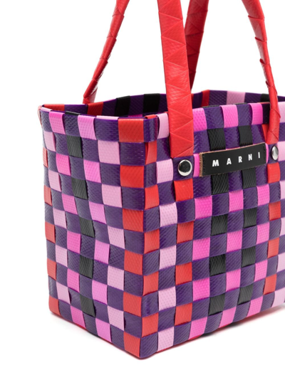 Shop Marni Mw55f Micro Basket Bag