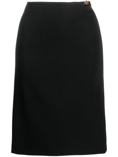 Shop Versace Skirt Stretch Wool Fabric