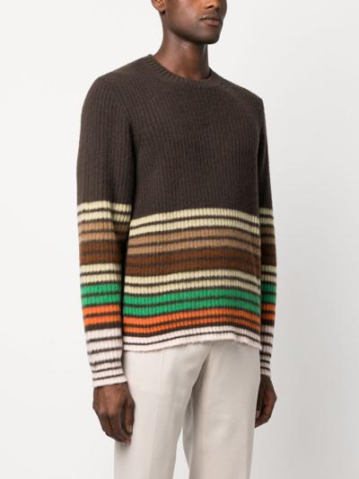 Shop Etro Crew Neck Striped Sweater