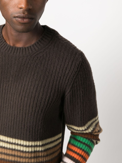 Shop Etro Crew Neck Striped Sweater