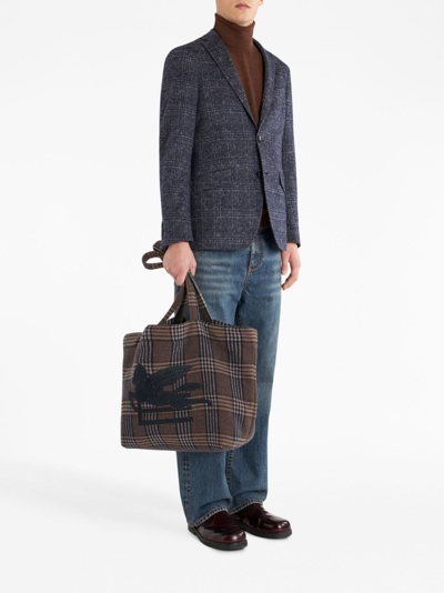 Shop Etro Shopping Tex Check With Embroidery