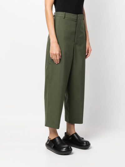 Shop Marni Drop Crotch And Loose Fit Trousers