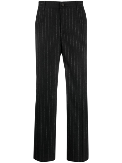 Shop Golden Goose Journey M`s Pant Relax Straight Virgin Wool Flanel Pinstripes