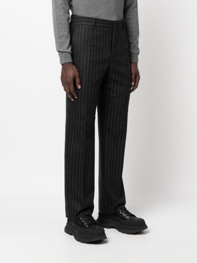 Shop Golden Goose Journey M`s Pant Relax Straight Virgin Wool Flanel Pinstripes