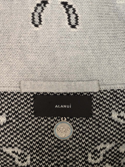 Shop Alanui Bandana Pattern Cropped Cardigan In Grey