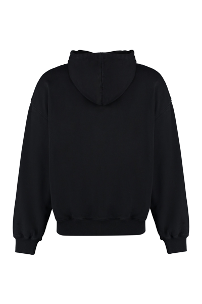 Shop Axel Arigato Honor Full Zip Cotton Hoodie In Black