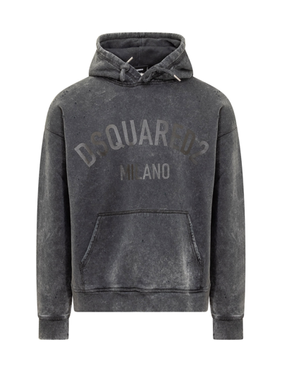 Shop Dsquared2 Hercalina Hoodie In Charcoal-black