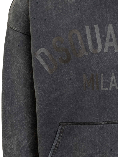 Shop Dsquared2 Hercalina Hoodie In Charcoal-black