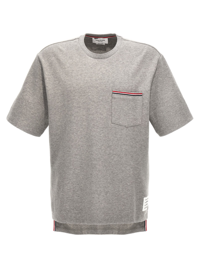 Shop Thom Browne Pocket T-shirt In Gray