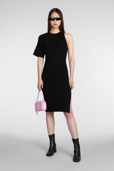 Shop Courrèges Dress In Black Cotton