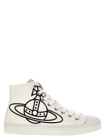 Shop Vivienne Westwood Plimsoll Sneakers In White/black