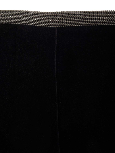 Shop Brunello Cucinelli Loose Wide Leg Velvet Trousers In Black