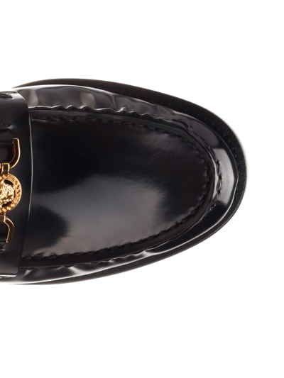 Shop Versace Medusa Logo Loafer In Black