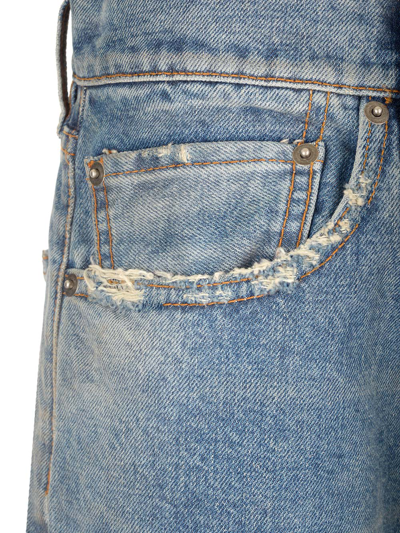 Shop Maison Margiela Distressed Effect Jeans In Blue