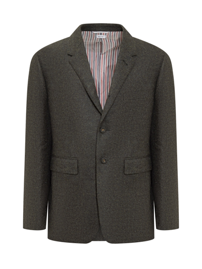 Shop Thom Browne Single-breasted Jacket In Green