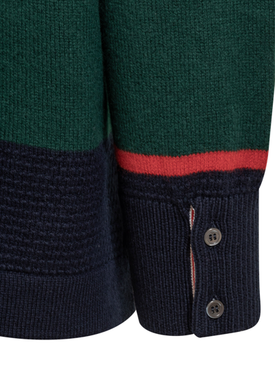 Shop Thom Browne Rugby Sweater In Dk Green