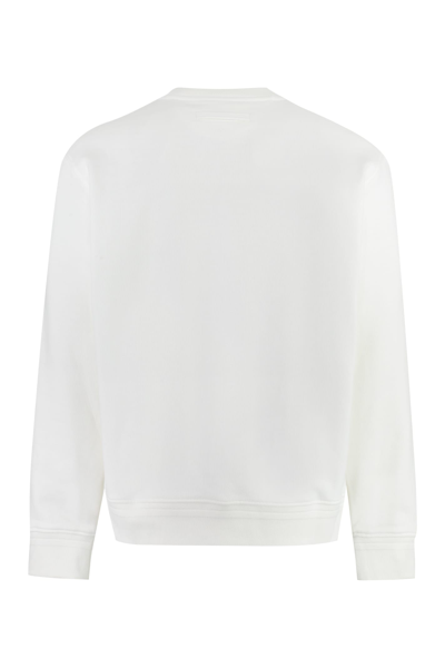 Shop Ermenegildo Zegna Cotton Crew-neck Sweatshirt In White