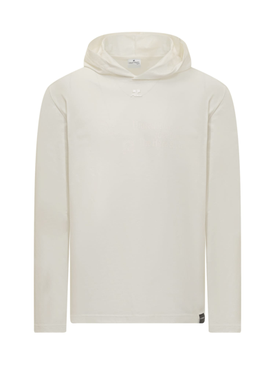 Shop Courrèges Hoodie In Heritage White