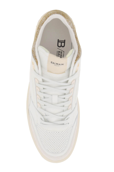 Shop Balmain B Court Mid Top Sneakers In Blanc (white)