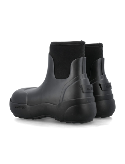 Ambush Elasticated Ankle Welly Boots In Black