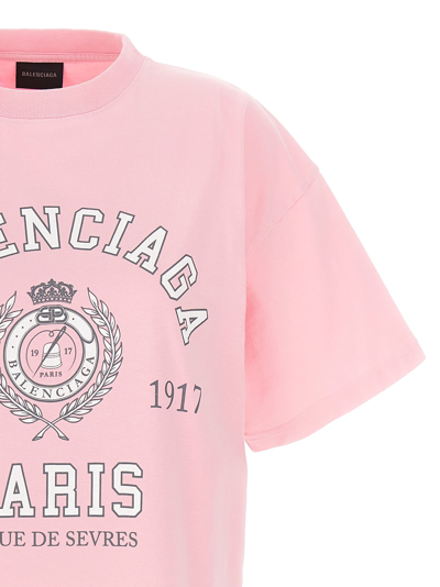 Shop Balenciaga College 1917 T-shirt In Pink